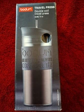 Bodum Travel Press Double Wall Coffee Maker, 15 Ounce, Black.   Free Shipping