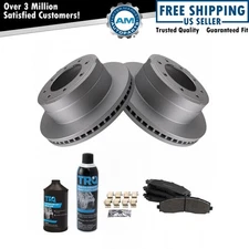 Rear Premium Semi Metallic Brake Pad & Coated Rotor Kit w/Chemicals