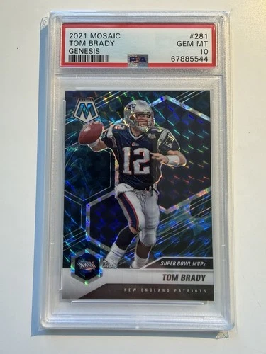 2021 TOM BRADY MOSAIC GENESIS CASE HIT PSA 10 GEM MINT SSP