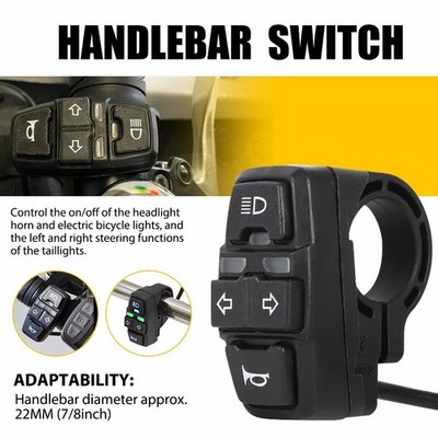 7/8'' Handlebar Switch Headlight Turn Signal Horn Light ON OFF Button Motorcycle