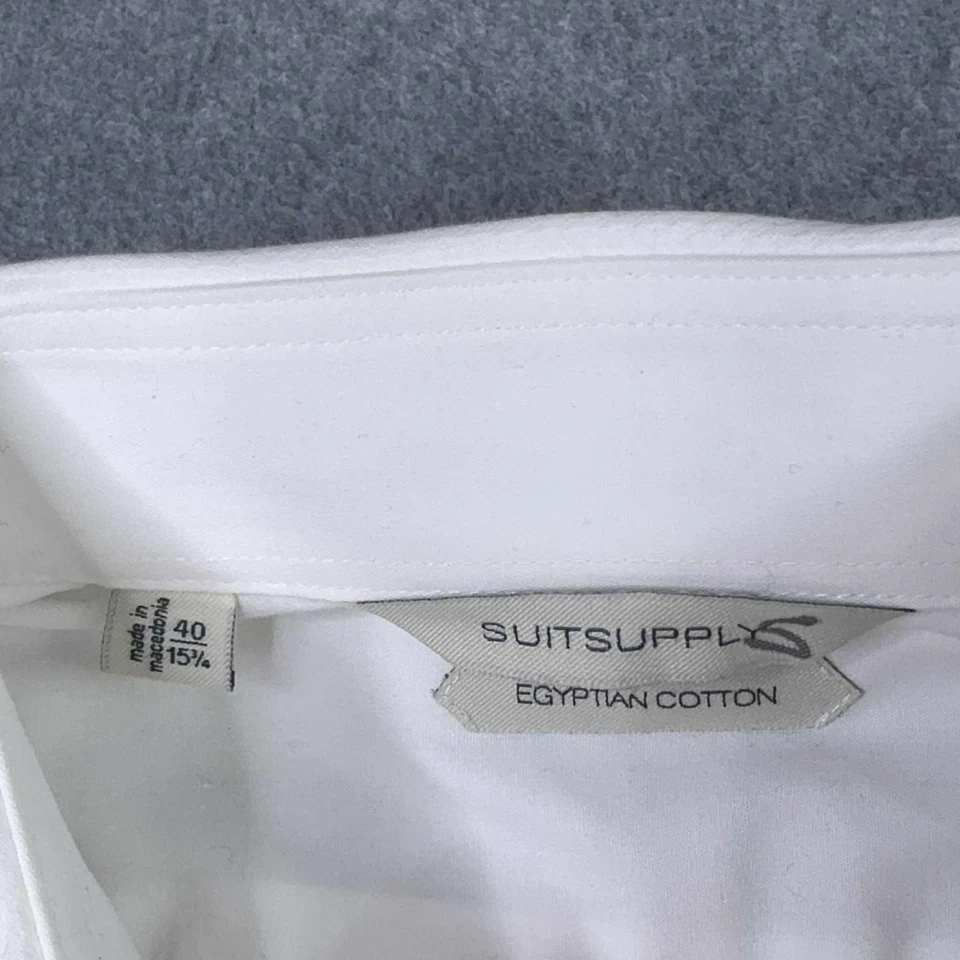 Suitsupply Tuxedo Shirt 15 3/4 40 White Bib Front French Cuff Egyptian Cotton - Image 3 of 4
