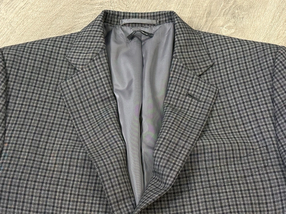 Traje Tom Ford Fit Y 2 Piezas Gris Cuadros Cuadros 100% Lana Hecho en Suiza 58R (42US) Foto 3 de 4