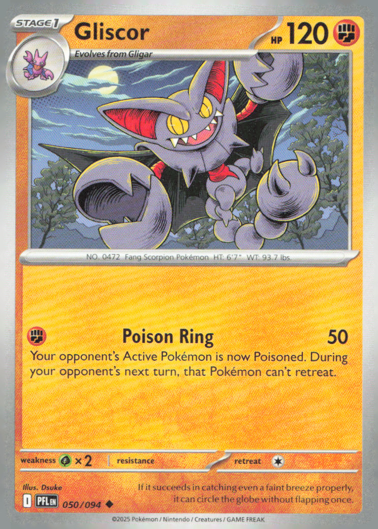 Gliscor Uncommon ME02: Phantasmal Flames 050/094 NM