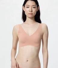 UNIQLO light orange Wireless Bra Ultra Relax AIRism WOMEN Japan Summer gym sport