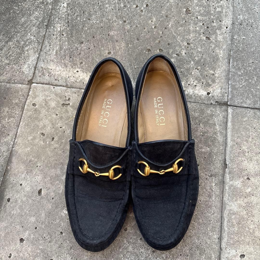 Rare GUCCI Black Suede Loafers Women's Size 6B Elegant Italian Made
