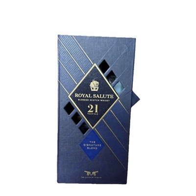 Royal Salute Blended Scotch 21 Years Old Whisky Empty Box Navy Gold