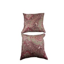 Lauren Ralph Lauren Paisley Throw Pillow Covers Set of 2 Red Green Cotton Square