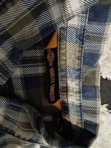 Camisa grande Harley-Davidson manga larga a cuadros con botones - Imagen 3 de 6