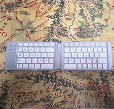Portable Foldable Compact QWERTY English Keyboard, Gray/White