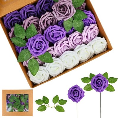 50 Stck. große 7 cm künstliche Blumen Schaum Rosenköpfe Hochzeit Party Dekor Bouque UK