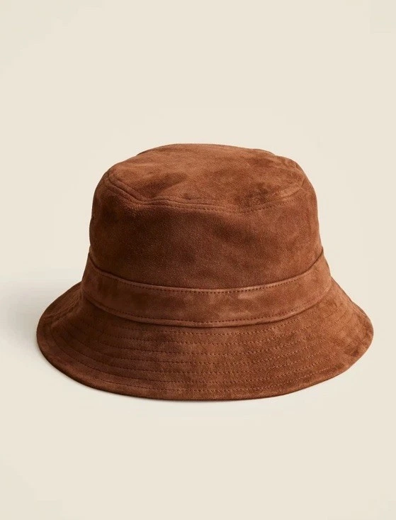 J.Crew Suede Bucket Hat Size S-M Brown NWT
