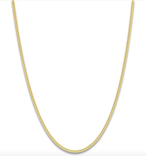 14k yellow gold solid 1.3mm snake chain link necklace 4.2g 20" diamond cut snake
