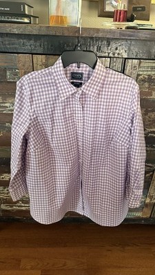 Chaps Classic purple & white gingham 1 x womens top