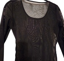 Black Sheer Long Sleeved Body Suit Size S