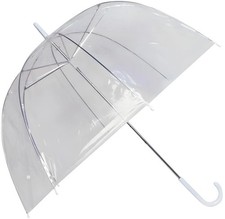 Large Clear Dome See Through Umbrella Handle Transparent Rain Windproof Brolly