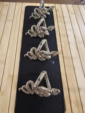 L'Objet Snake Napkin Rings Set of 4 Gold Tone w/Red (Read NOTE!) Accents 3"