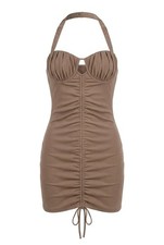 Pretty Little Things Beige Dress Sexy Stretch Party Clubbing Size 12 BNWT New