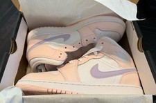 Air Jordan 1 MID GS - Pink Wash / Violet Frost-White - 5Y - Brand New