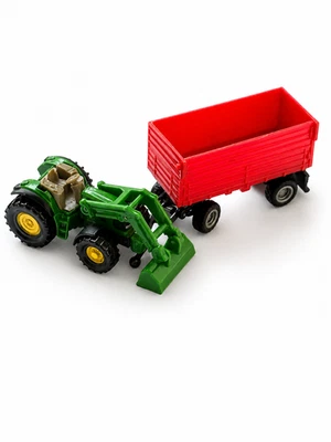 SIKU John Deere Traktor mit Anhänger Farm Modellauto Landwirtschaft Diecast - Bild 1 von 4