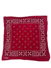 Vintage Bandana, Red, Paisley Design, All Cotton, Made in USA, RN13960