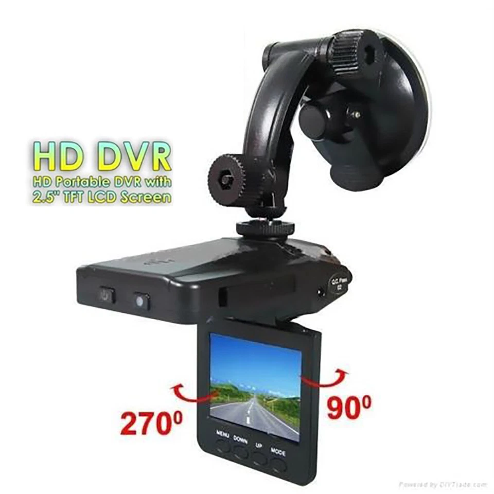MINI DVR TELECAMERA REGISTRA VIDEO AUTO HD MONITOR LCD 2.5" 6 LED VENTOSA CAM - Immagine 3 di 4