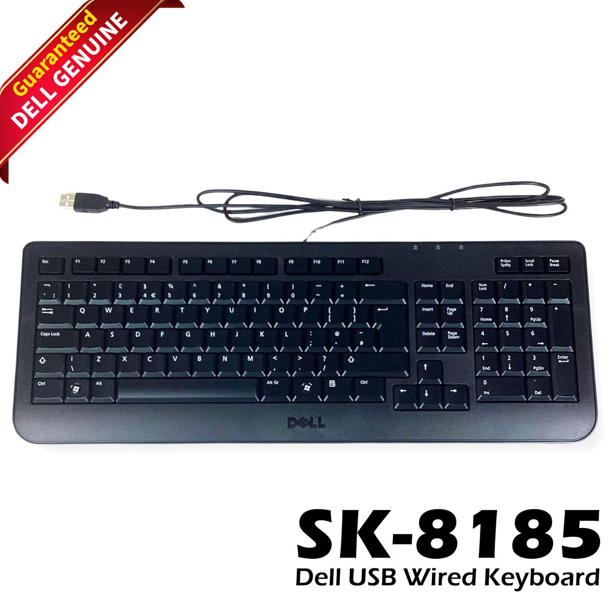 Dell SK-8185 US English 104-Keys Black USB Wired Slimline Desktop