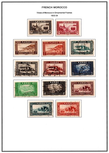 FRANCE MOROCCO 1891-1955 COLLECTION OF 450 STAMPS ON 46 PAGES - Picture 9 of 24