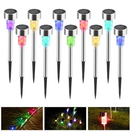 10x Solar Power LED Stake Lights Patio Outdoor Garden Lawn Path Yard Decor Lamp - Picture 1 of 21