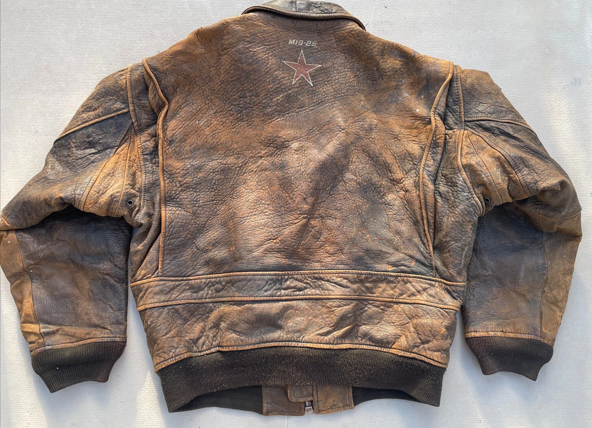Vintage Avirex Type G-1 Leather Bomber Jacket Red Eagles 4477th