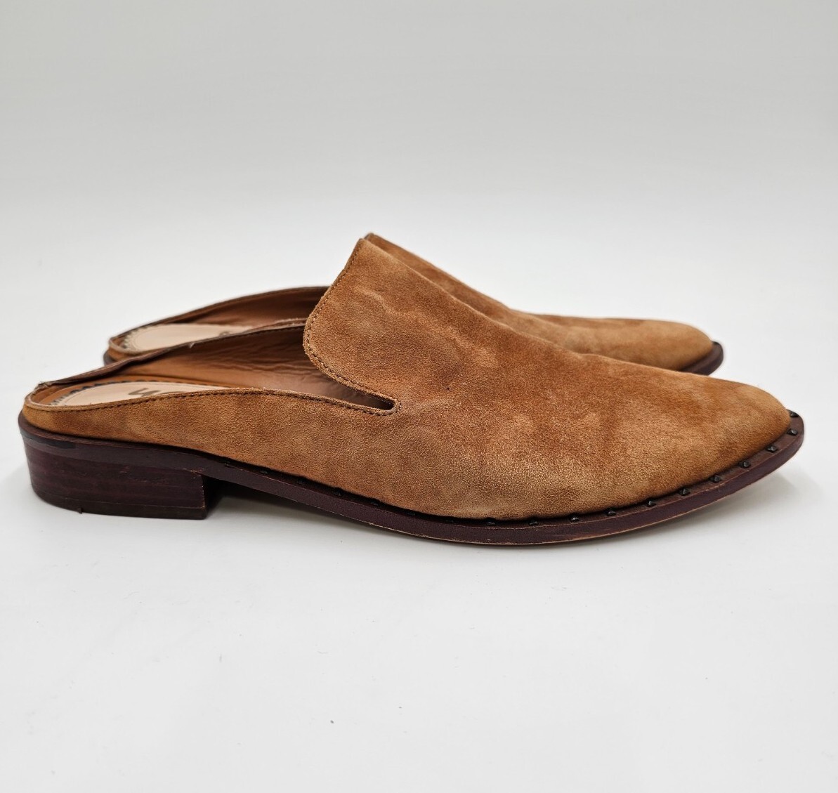Sam Edelman Lewellyn Tan Suede Leather Mules Slip On Shoes