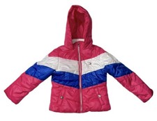 Preowned- Tommy Hilfiger Full Zip 3 Stripe Quilted Jacket Girls Size 6 