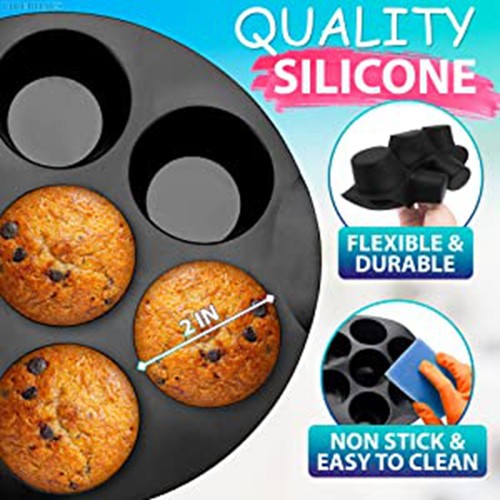 7 Cavity Cake Cup Muffin Cup Mold Silicone For Air Fryer Baking Cups Basket Tray - Picture 11 of 21
