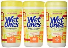 Wet Ones Hand Wipes 40 Count Hypoallergenic Tropical Splash Scent Pack of 3