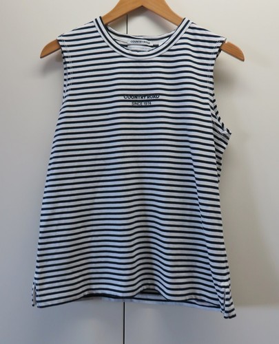 Pretty White with Black Stripes Cotton Tank Top from Country Road - Size S - Picture 2 of 13
