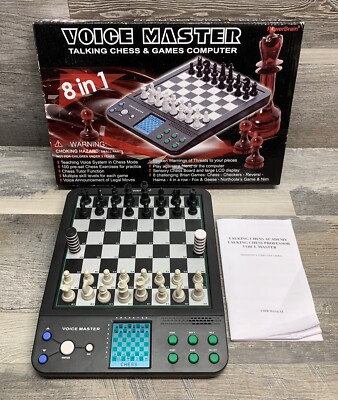 Talking Chess & Games Playing & Training Computer 8-in-1 by Voice Master TESTED