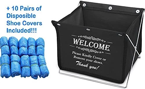 Foldable Fabric Storage Box for Disposable Shoe Covers or Booties
