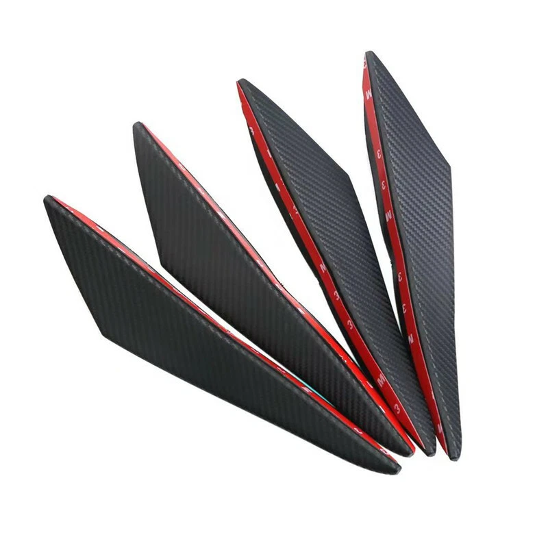 Difusor divisor de labios parachoques delantero de fibra de carbono para automóvil 4 piezas alerón aleta canards ala Foto 2 de 4