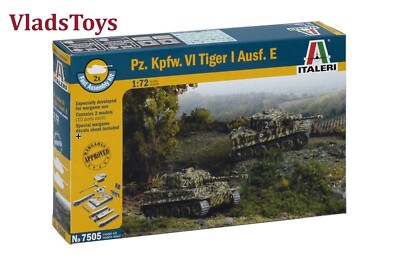 Italeri Model kit 1/72 Two Pz. Kpfw. VI TIGER I Ausf. E - FAST ASSEMBLY 7505