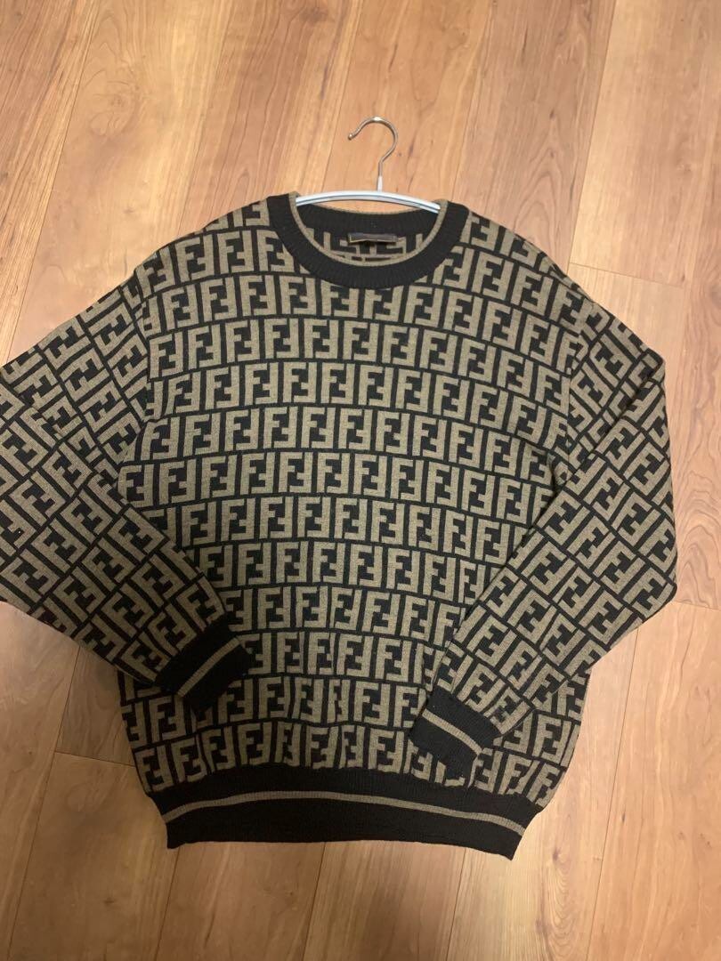 OLD FENDI ズッカ柄 V neck Knit 90s~ italiy OLD FENDI ズッカ柄 V neck Knit 90s~ italiy