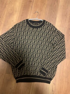 Authentic Fendi Vintage Mens Sweater Zucca Wool Size 48 | eBay