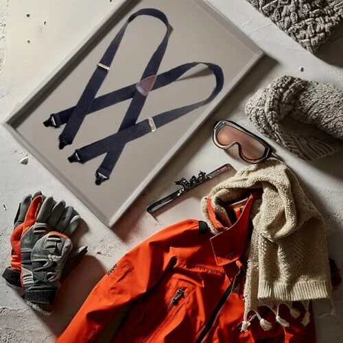 Hold Up Suspenders for Men - Ski Suspenders 1 1/2" - USA Black Composite Plastic - Image 4 of 4