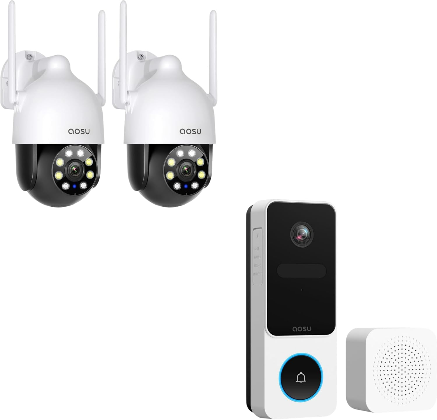 Wireless Solar-Powered Outdoor Security Camera with Doorbell Features