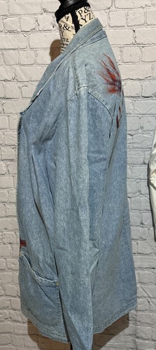 Virginia Tech Hokies Hand Painted Denim Jacket And Shirt Sz M Art to Wear OOAK - Picture 4 of 14