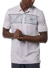 TravisMathew Men's Make Camp Short Sleeve Golf Polo Shirt Heather Grey 1MW145