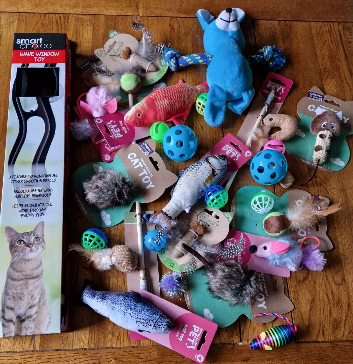 20 ASSORTED CAT KITTEN JINGLE BELL, BALL, FISH, MOUSE, POUNCE, CATNIP TOYS