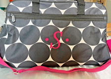 THIRTY-ONE Bags STORAGE Monogram S LARGE Tote B W POLKA DOTS Duffle DIAPER BAG