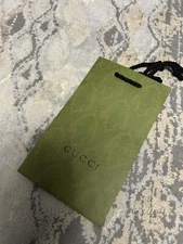 New GUCCI Embossed Green Small Shopping Gift Bag 11.4" X 6.7" X 2.5"