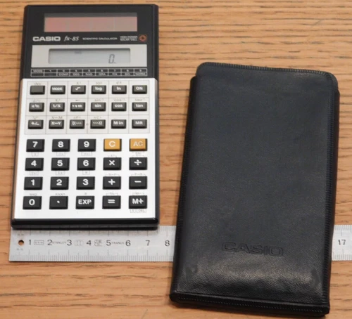 vintage CASIO FX-85 calculatrice solaire JAPAN calculator FX85 + ETUI HOUSSE
