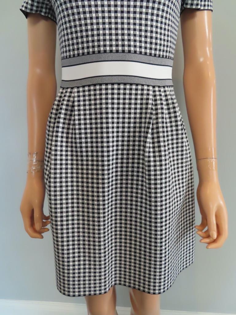 【関税&送料込】Dior Dress NWT Christian Dior Black & White Gingham Print Short Slv