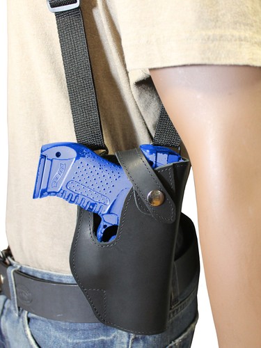 NEW Barsony Black Leather Vertical Shoulder Holster w Mag Pouch Kahr HK FNX Comp - Picture 7 of 8